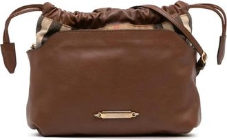 Burberry Pre-owned Bucket Bags, female, Brown, Size: ONE SIZE Pre-owned Leather Drawstring Bucket Bag
