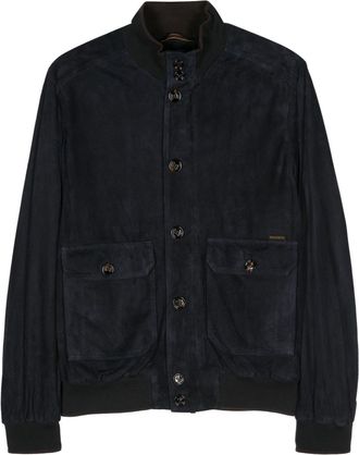 Moorer Carlos suede jacket - men - Sheepskin/Polyester - 54 - Blue