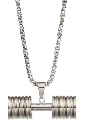Eye Candy Los Angeles Arnold Dumbell Pendant Necklace in Silver at Nordstrom Rack
