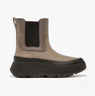 FitFlop F-MODE FLATFORM Dames Chelsea Boots Minky Grijs