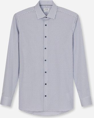 Olymp Businesshemd OLYMP Level 5, Herren, Gr. 38, N-Gr, viola, Web, Obermaterial: 97% Baumwolle, 3% Elastolefin, 2-Knopf-Manschette, Hemden Businesshemd, Bo