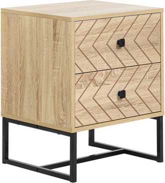HOMCOM Mesita De Noche Comoda Cajonera De Madera Con 2 Cajones De Dormitorio 48x39,5x60cm