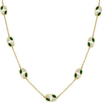 Italian Gold, Inc 14K Gemstone Station Layered Necklace