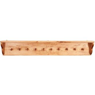 Biscottini International Attaccapanni Country a mensola in Legno massello di Tiglio Finitura Naturale 157x22x25h cm