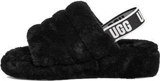 UGG (WMNS) UGG Fluff Yeah Slide Thick Sole Slipper Black 1095119-BLK