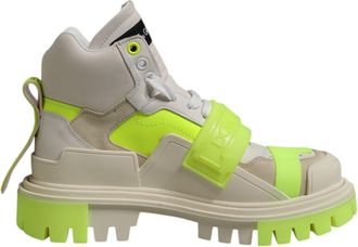 Dolce & Gabbana Womens Hightop Fashion Sneakers - Ivory Leather - Size EU 35