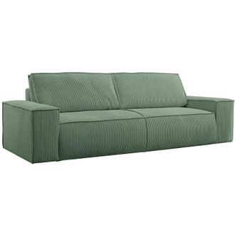 Vente-Unique Vente-unique - Divano letto 4 posti in Velluto a coste Verde acqua - amelia