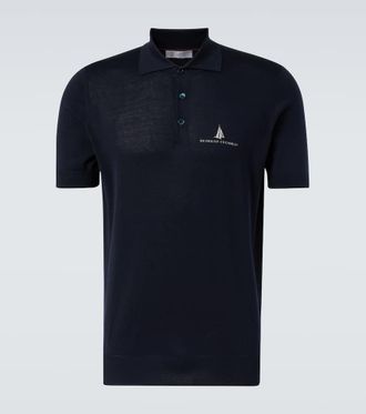 Brunello Cucinelli Logo silk and cotton polo shirt