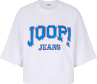 Joop Rundhalsshirt JOOP JEANS Tuva, Damen, Gr. XL, weiss (wei&szlig;), Single Jersey, Obermaterial: 100% Baumwolle, bedruckt, gemustert, mehrfarbig, regular fit 