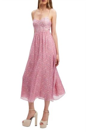 Bardot Milika Floral Midi Dress In Petal Pink