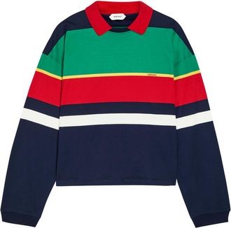 Versace Striped Cotton Polo Sweatshirt - Multicoloured 1 - L