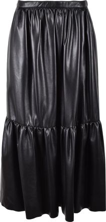 Pinko Pinko Womens Tiered Faux Leather Skirt - Black - Size EU 46 (Womens)