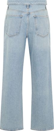 A Gold E Womens Straight-Leg Jeans Light Blue Cotton