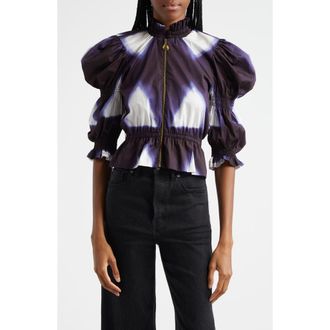 Busayo Oreola Peplum Top in Indigo Blue, White at Nordstrom Rack, Size Xx-Small