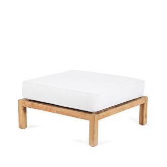 Bazar Bizar Sof&aacute; de madera de teca marr&oacute;n y blanco 80x80x25cm