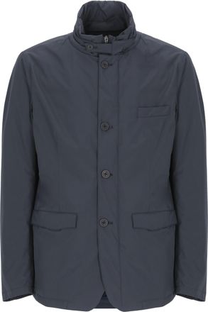 Herno Blue Removable Bib High Neck Down Jacket