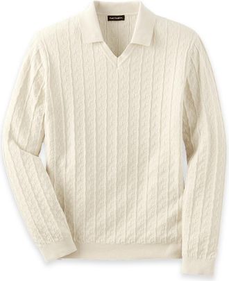 Paul Fredrick Cotton Johnny Collar Sweater