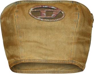 Diesel Denim Tube Top - Dames - Tops zonder mouwen - Bruin - L - Denim - Tops