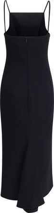 Givenchy Womens Midi Dress With Draped Back Black Viscose; Acetate; Elastane
