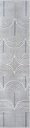 Jonathan Y Designs Ariana MidCentury Art Deco Striped Arches Two-Tone High-Low Area Rug in Blue/white at Nordstrom, Size 4Ft 0In X 6Ft 0In