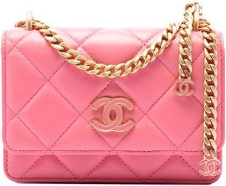 Chanel Pre-owned Quilted Crossbody Bag - Dames - Vintage Schoudertas - Roze - ONE Size - Leer - Vintage