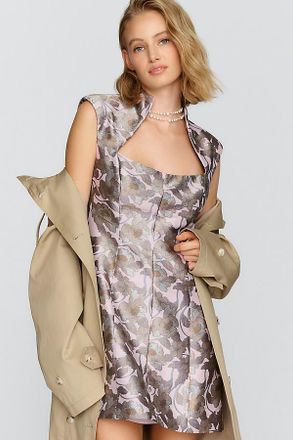 Maeve Jacquard High Neck Mini Dress