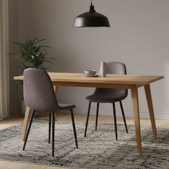 Dmora Dmora Juego De 2 Sillas Modernas En Cuero Ecol&oacute;gico, Para Comedor, Cocina O Sala De Estar, Cm 56x45h87, Color Gris