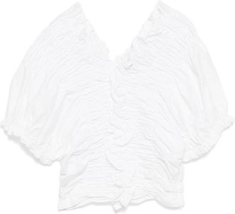 Lee Mathews Top con scollo a V - Bianco