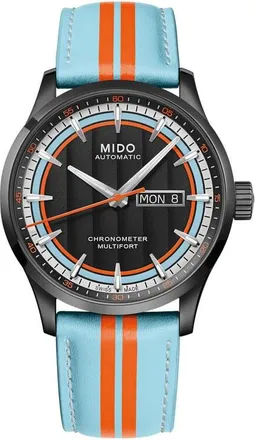 Mido Multifort Chronometer 1 Racer Automatic Leather Strap Watch Gift Set, 42mm in Blue at Nordstrom