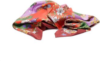 Gucci Allover Floral Print Silk Carr&eacute;