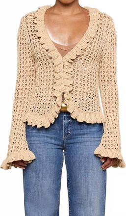 L'agence Solaris Crocheted Cardigan In Tan