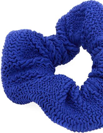Hunza G Womens Crinkled Nylon Hair Band Blue Polyester Lycra Bands