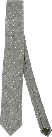 Bigi Cravatte Milano polka-dot tie - men - Cotton/Linen/Flax/Silk - One Size - Grey