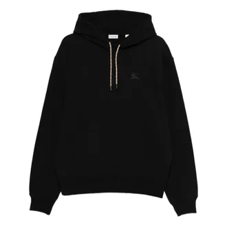 Burberry Hoodies, male, Black, Size: S Reilly Chk Pch Hoodie