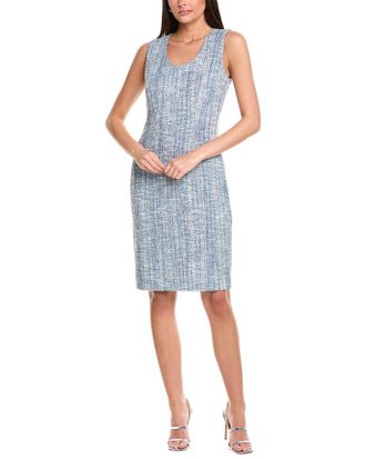 St. John Stretch Lurex Marble Tweed Sheath Dress