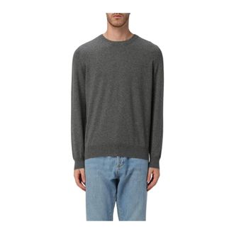 Brunello Cucinelli Cashmere Knitwear, male, Gray, M, Crew Neck Jumper