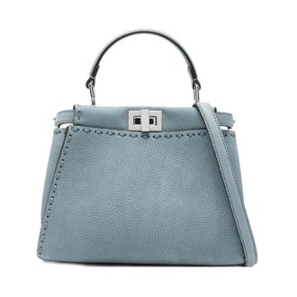Fendi Peekaboo Mini Selleria - female - Fendi - Handbags - Blue - ONE SIZE - Bags