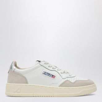 Autry Sneaker Medalist Low in pelle e suede bianca/argento