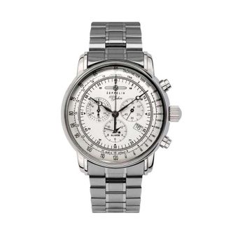 Zeppelin 100 Jahre Chronograph Silver-tone Dial Mens Watch 7680MB1