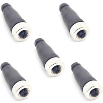 OEM Conectores Hembra M12 De 5 Polos, Resistentes Al Agua Ip67, Sensores Rectos Codificados De 5 Pines Con Rosca, Conectores Redondos M12 De 5 N&uacute;cleos De 