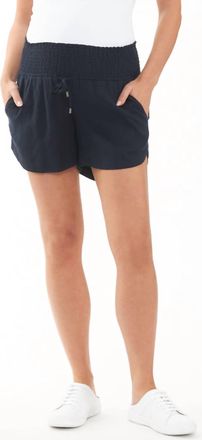 Ripe Indi Shirred Linen Short In Navy
