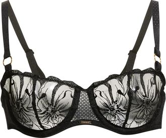 Chantelle Fleur Floral-Embroidered Scalloped Demi Bra
