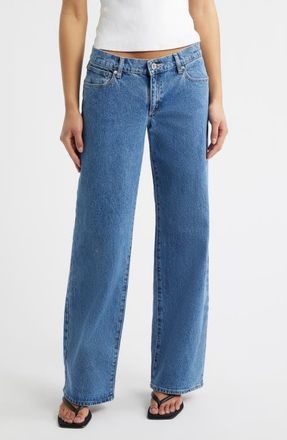 Abrand 99 Molly Low Rise Wide Leg Jeans in Mid Blue at Nordstrom, Size 30