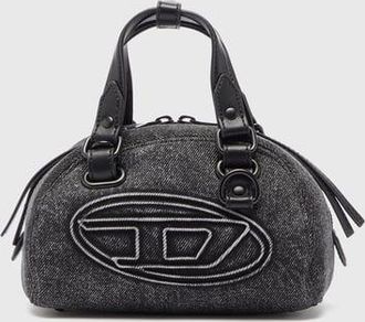 Diesel 1DR Dome- Small bowling bag in washed denim - Crossbody Bags - Unisex - Black