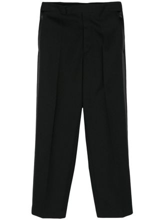 SAPIO satin-trim trousers - men - Viscose/Cupro/Wool/Cotton/Polyester - 54 - Black