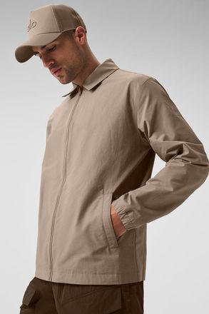 Alo | Torrent Overshirt Jacket in Gravel Beige, Size: 2XL