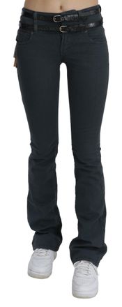John Galliano Grijze Mid-Waist Slim Flared Denim Broek Jeans