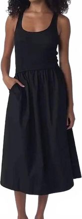 Nation Ltd Sadelle Midi Dress In Jet Black