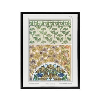 Artery8 Flower Chrysanthemum Framed Canvas Wall Art Print Vintage Verneuil | Size: W24 x H32
