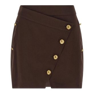 Elisabetta Franchi Dames, Rokken, Bruin, Maat: M Gabardine